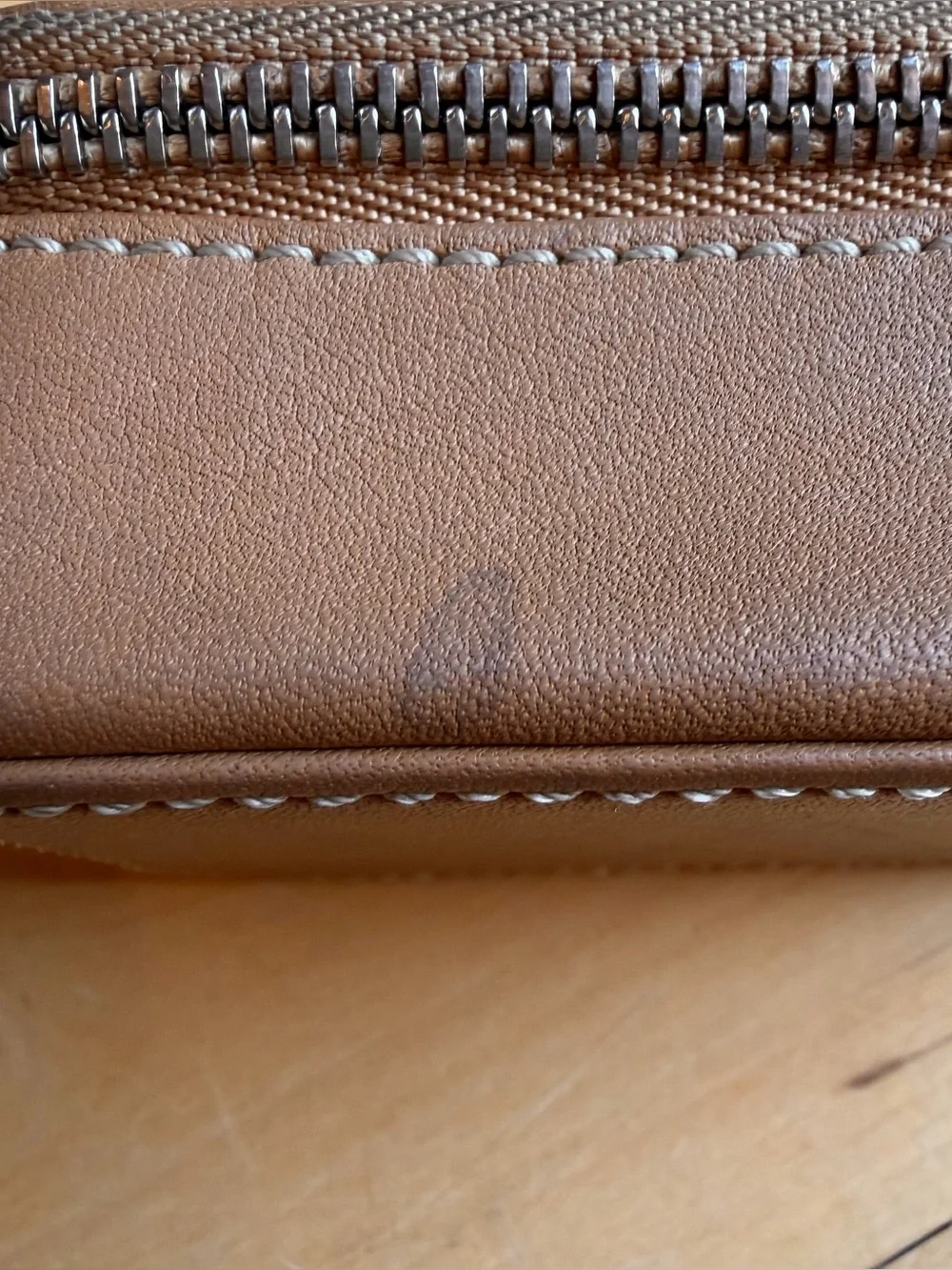 COACH Embossed Triple Pill Box #8884 Tan Leather Storage Organizer Vintage Y2K